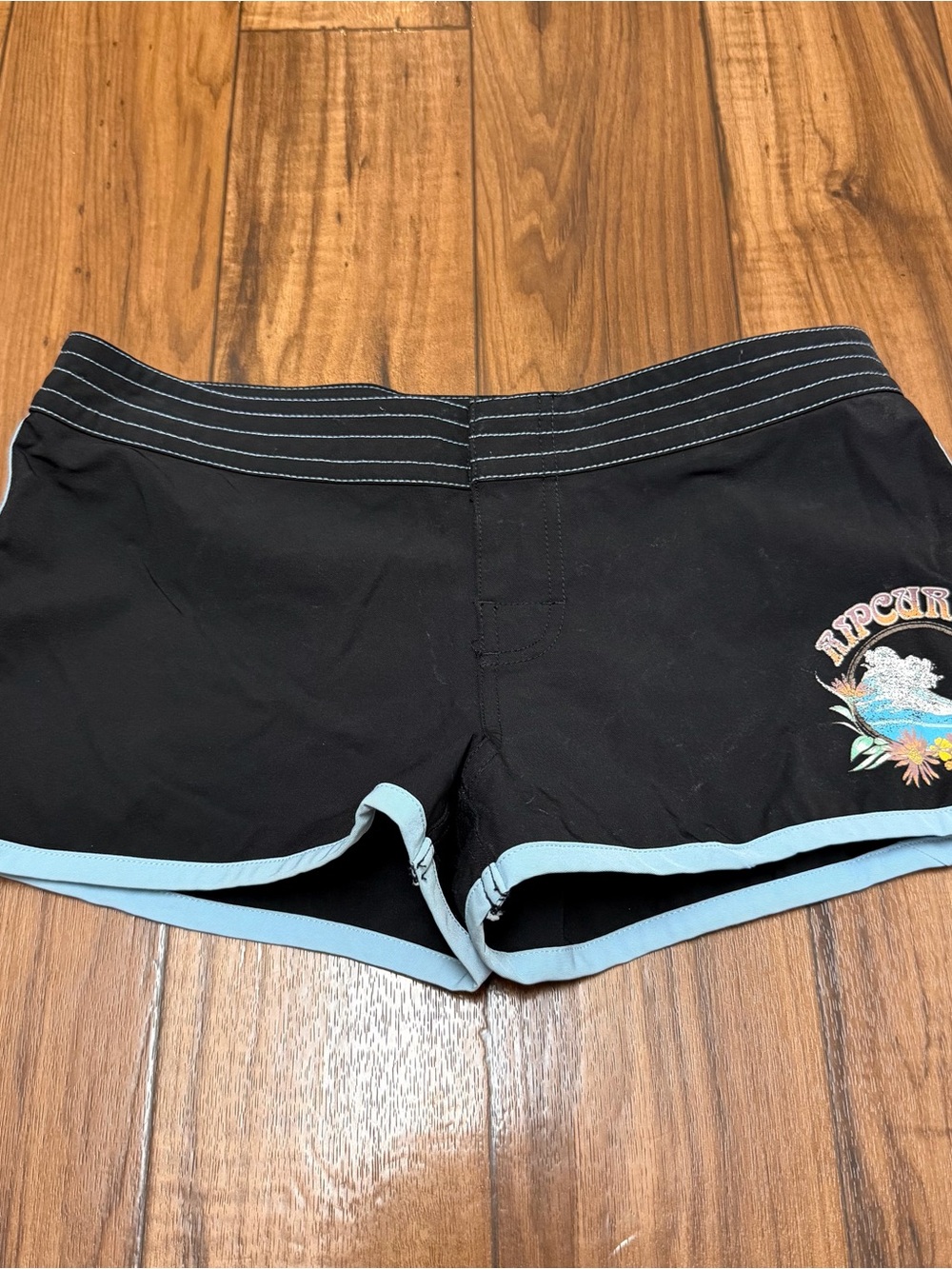 Ripcurl Y2K Low Waist Micro Mini Shorts Beach Swim 2000’s Black Womens Size 5
